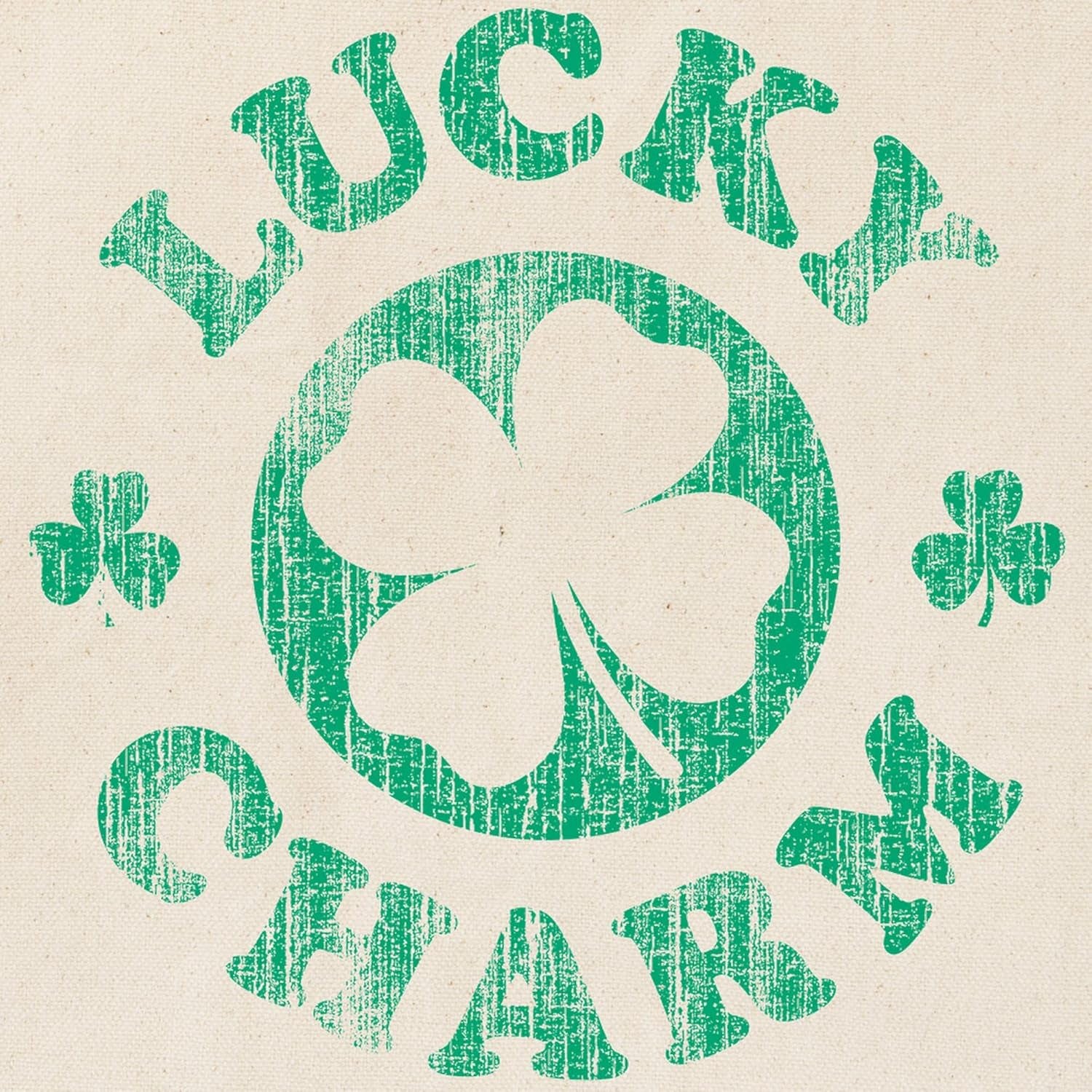 Vintage Lucky Charm Tote Bag Natural Canvas Tote Bag, Reusable Shopping Bag