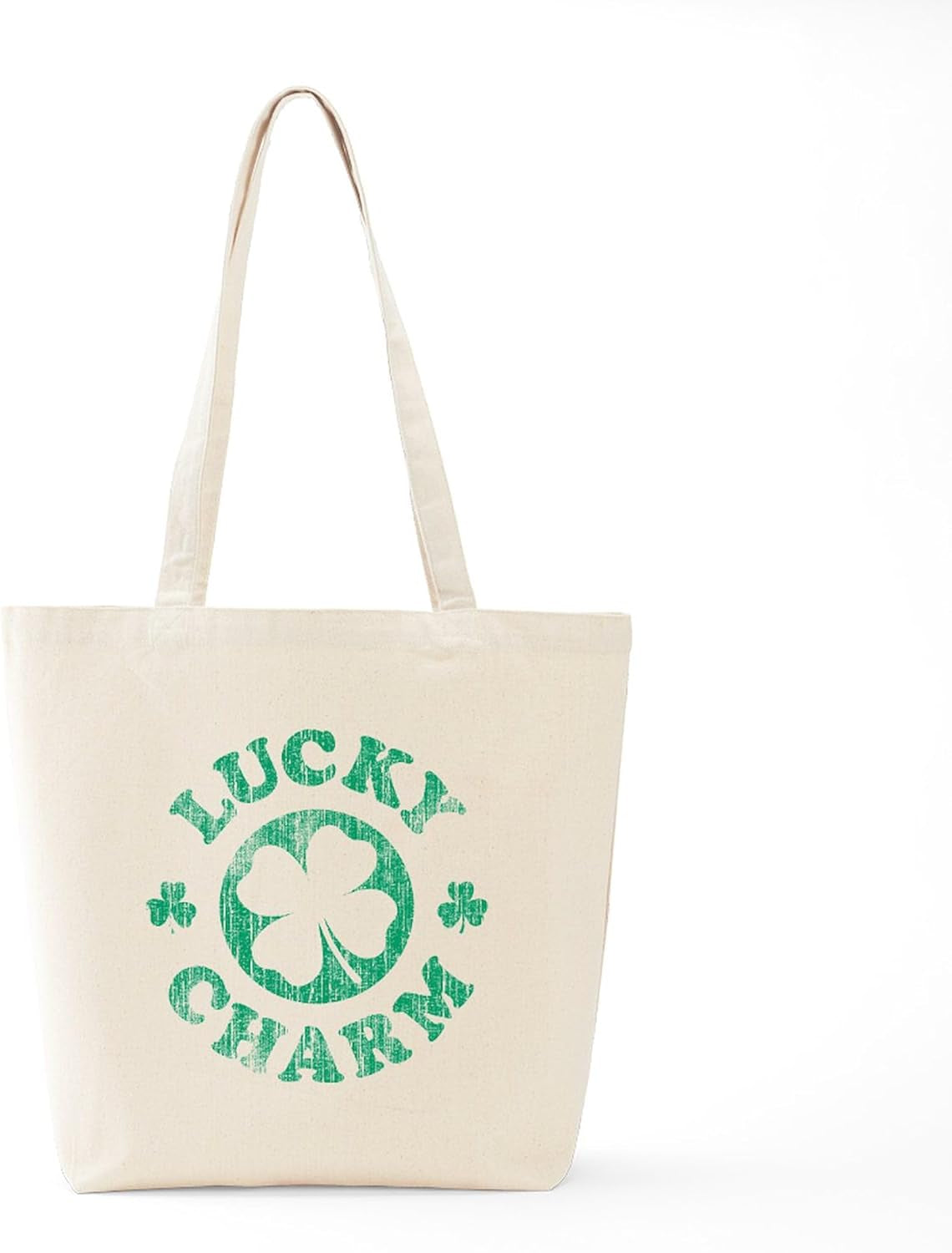 Vintage Lucky Charm Tote Bag Natural Canvas Tote Bag, Reusable Shopping Bag