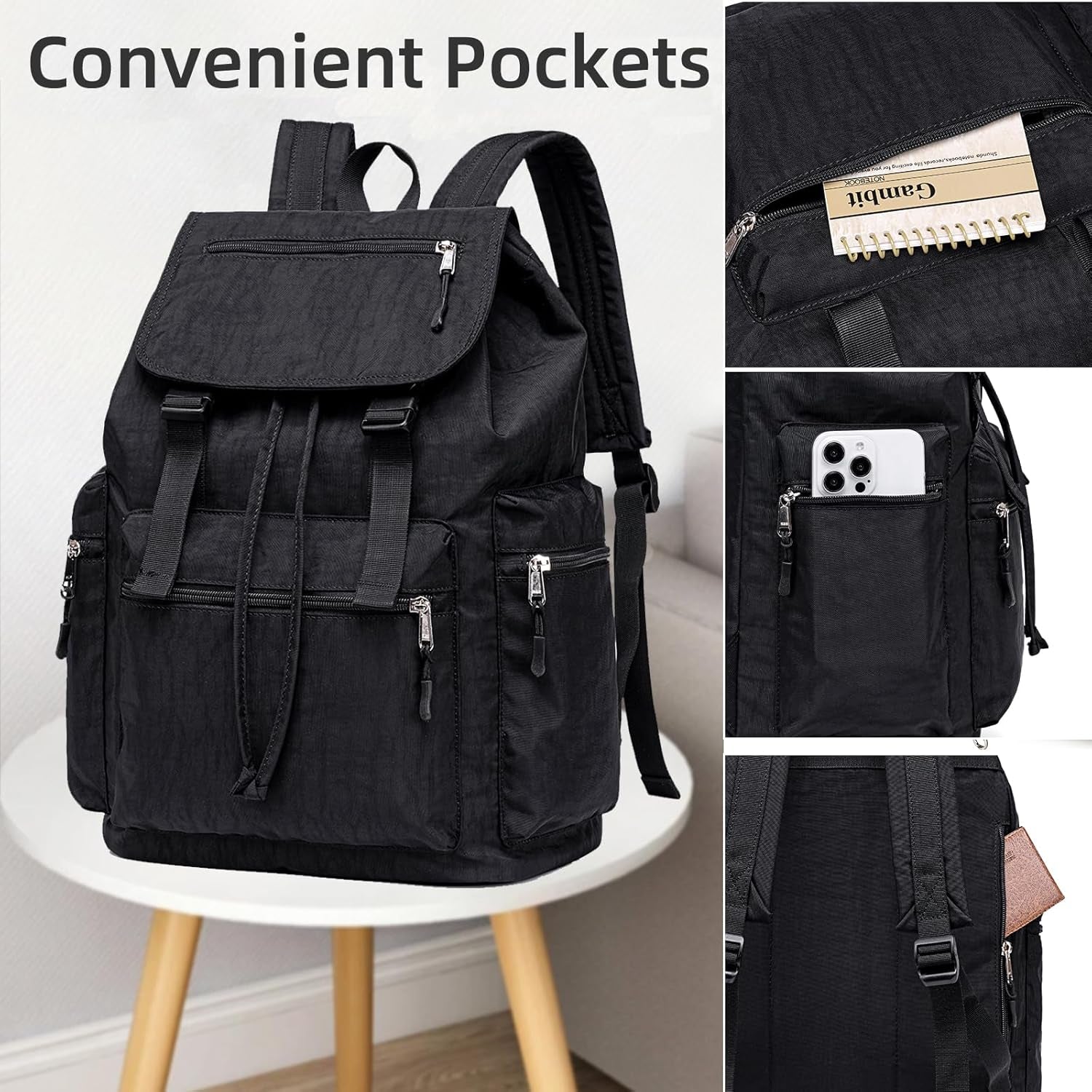 Girls School Backpack Women College Bookbag Lady Travel Rucksack 15.6Inch Laptop Bag with Charge Port