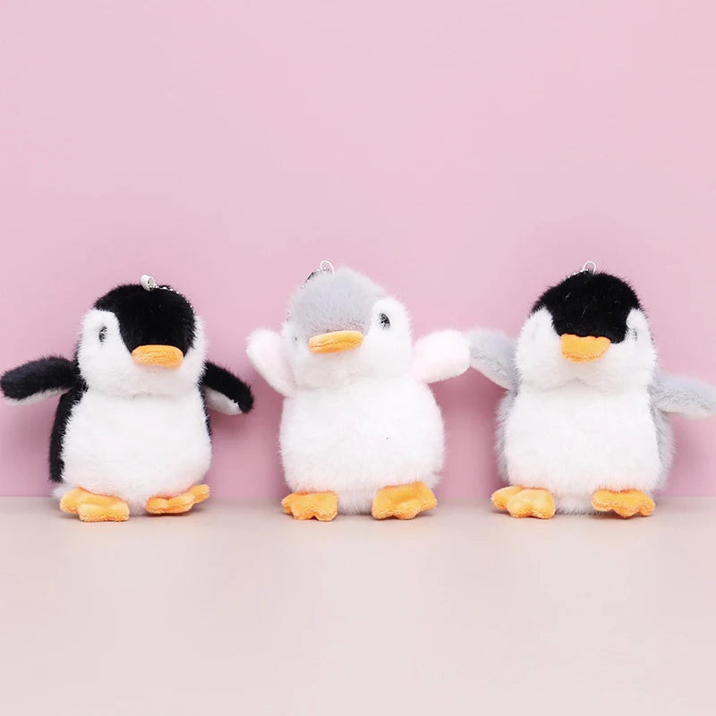 Plush Soft Stuffed Toy Keychains Cute Cartoon Penguin Doll Bag Charms Pendant Accessories Car Keyrings for Girls Kawaii Gift