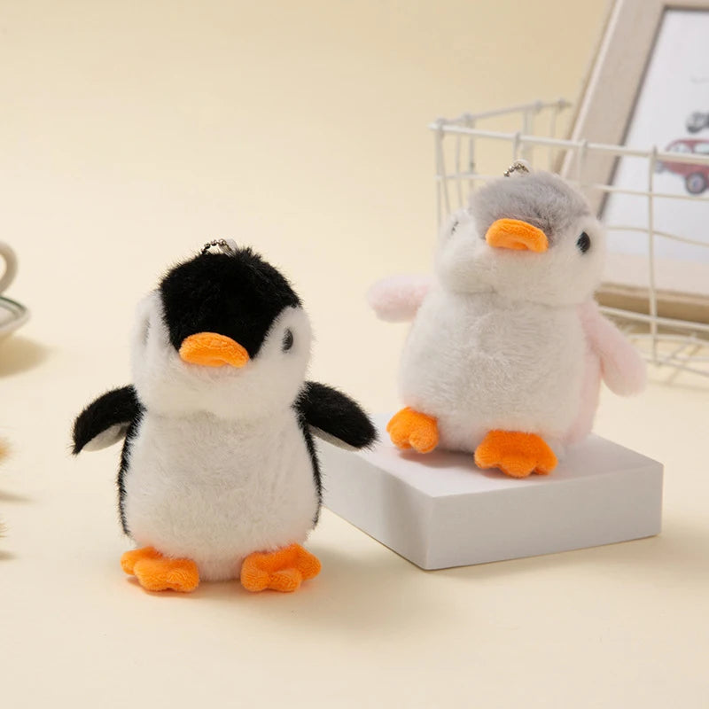 Plush Soft Stuffed Toy Keychains Cute Cartoon Penguin Doll Bag Charms Pendant Accessories Car Keyrings for Girls Kawaii Gift