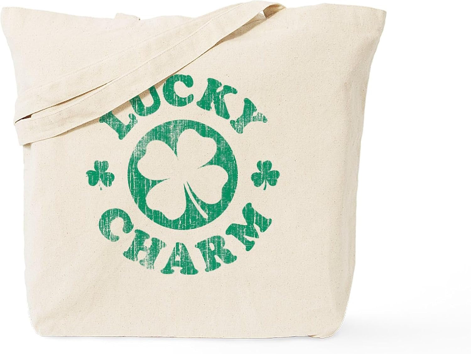 Vintage Lucky Charm Tote Bag Natural Canvas Tote Bag, Reusable Shopping Bag