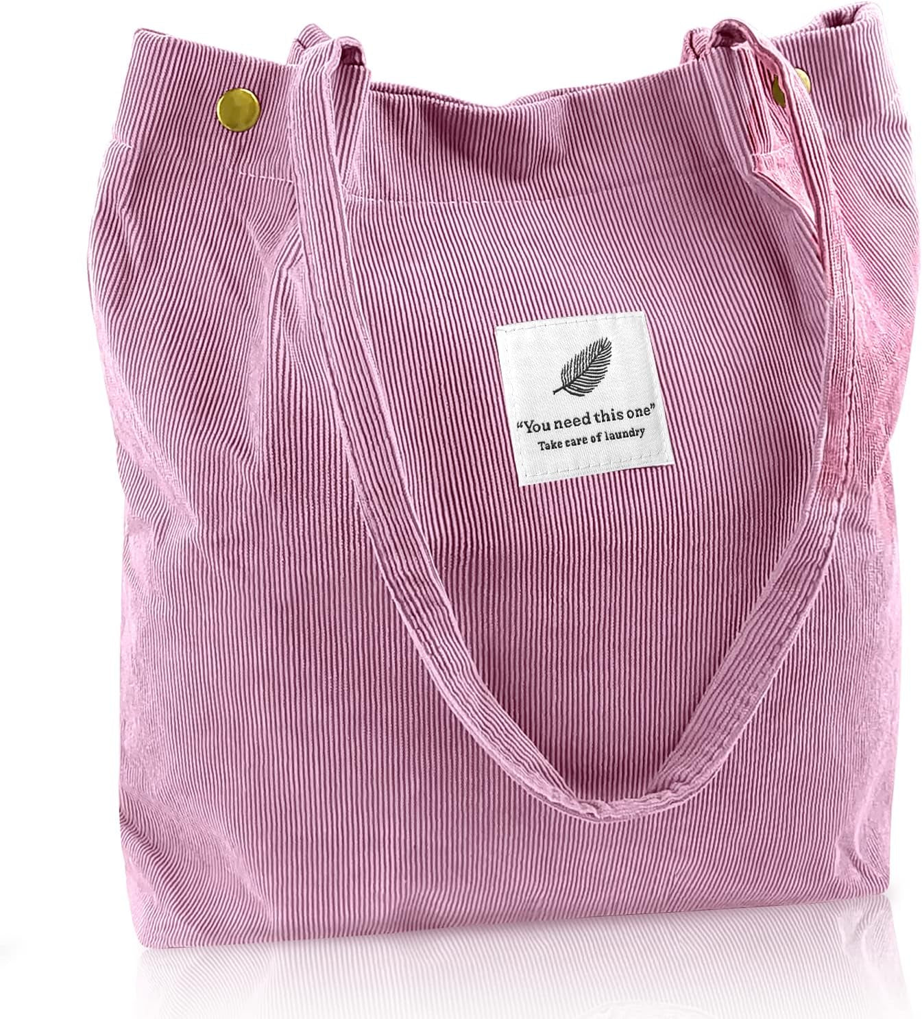 Corduroy Tote - Cute Women'S Shoulder Bag, Book Bag, Purse