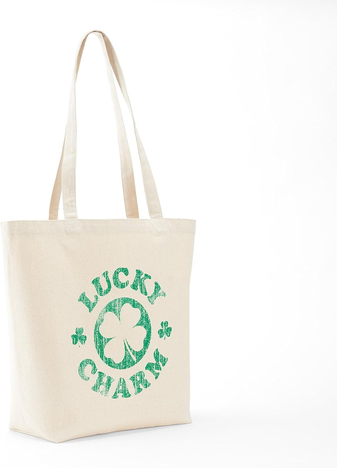 Vintage Lucky Charm Tote Bag Natural Canvas Tote Bag, Reusable Shopping Bag