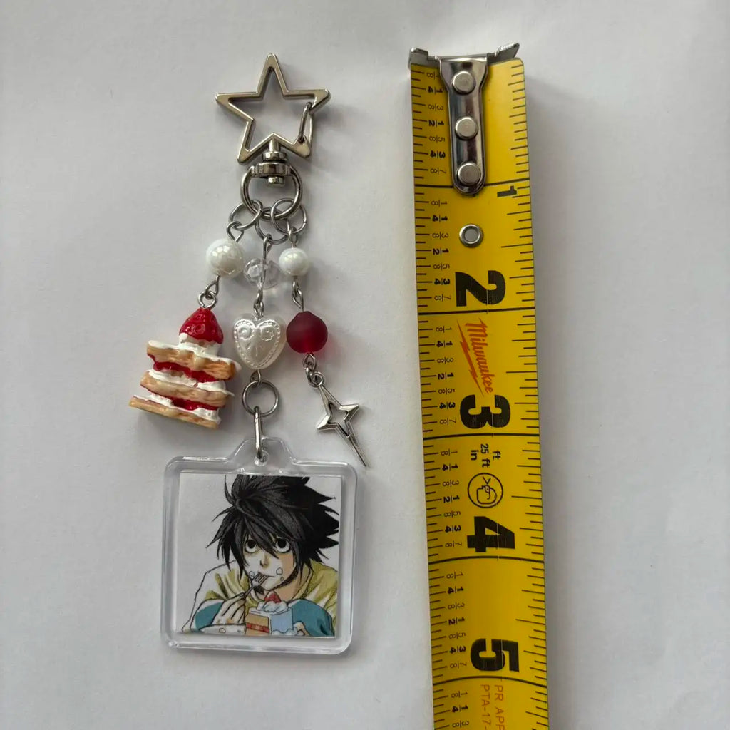 Handmade L Lawliet Cake Keychain Bag Charms Aesthetic