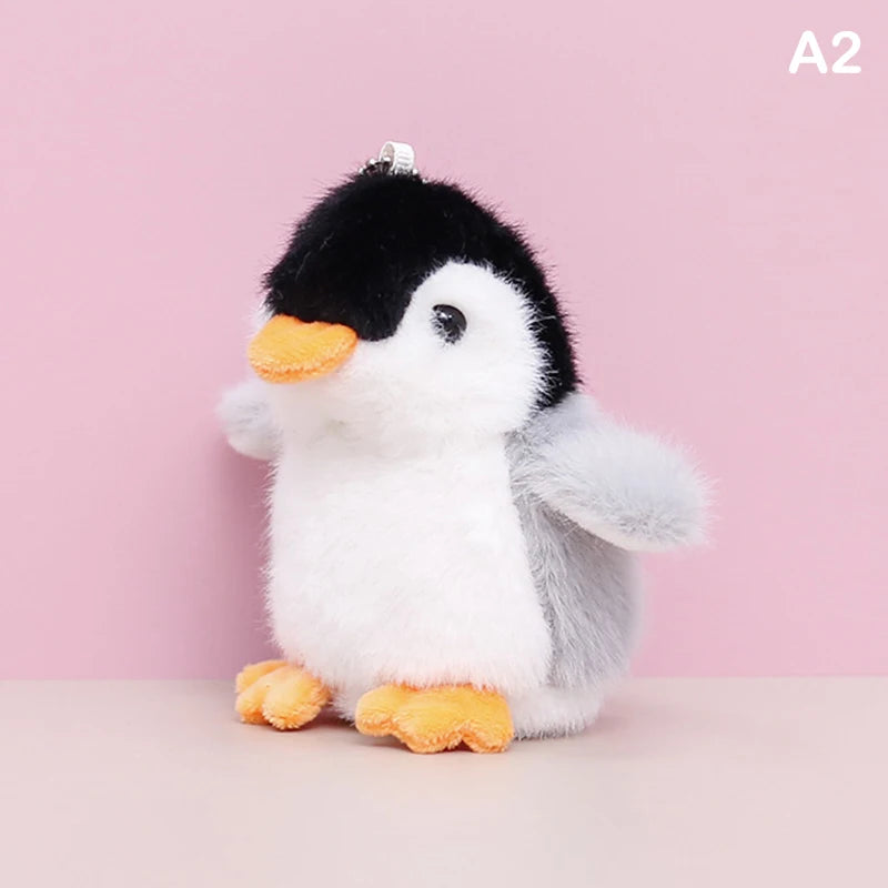 Plush Soft Stuffed Toy Keychains Cute Cartoon Penguin Doll Bag Charms Pendant Accessories Car Keyrings for Girls Kawaii Gift