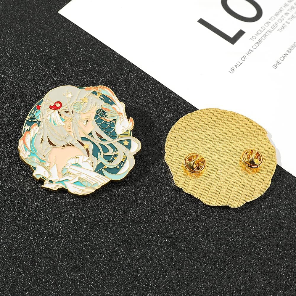 2Pcs Toilet Bound Hanako Kun Pins Set, Anime Manga Yashiro Nene Hanako Kun Merch Metal Enamel Pins Set, Brooch Lapel Pins for Backpack Bag Accessories, Anime Fans Collection Gifts