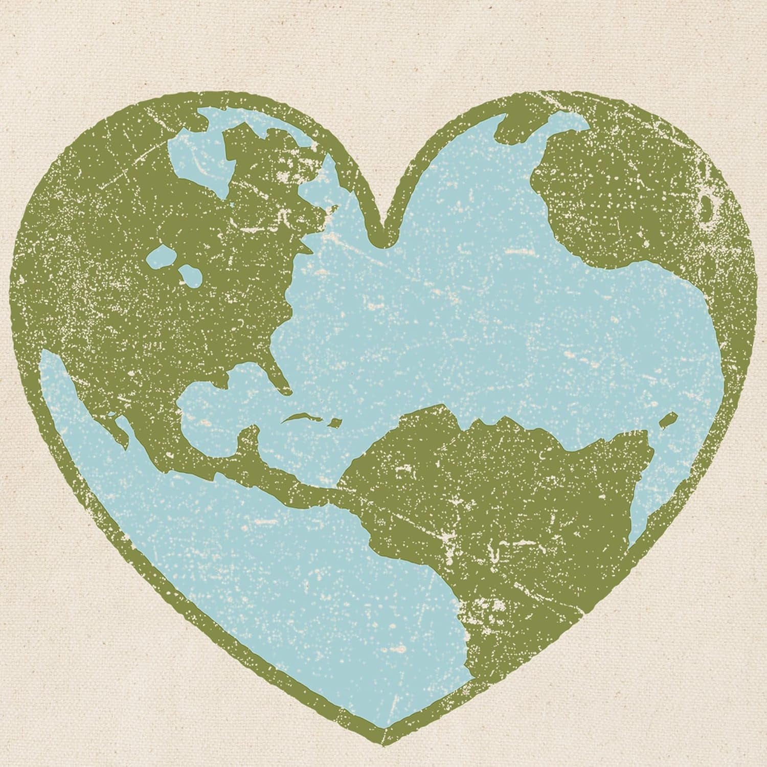 Earth Love Tote Bag Natural Canvas Tote Bag, Reusable Shopping Bag