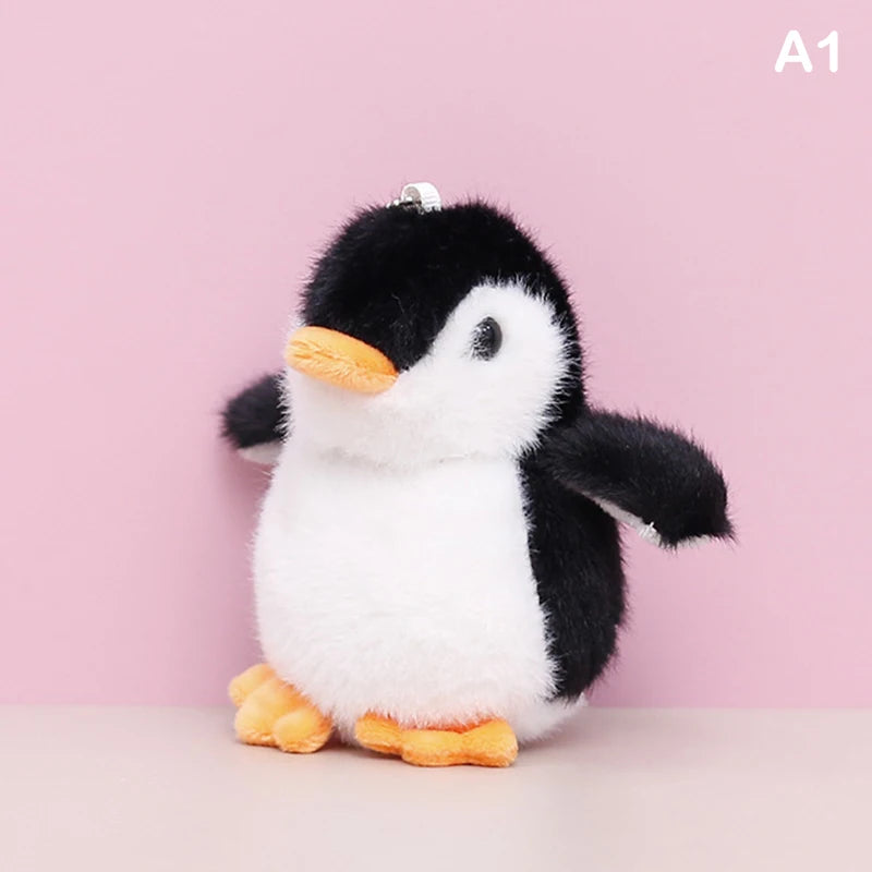 Plush Soft Stuffed Toy Keychains Cute Cartoon Penguin Doll Bag Charms Pendant Accessories Car Keyrings for Girls Kawaii Gift