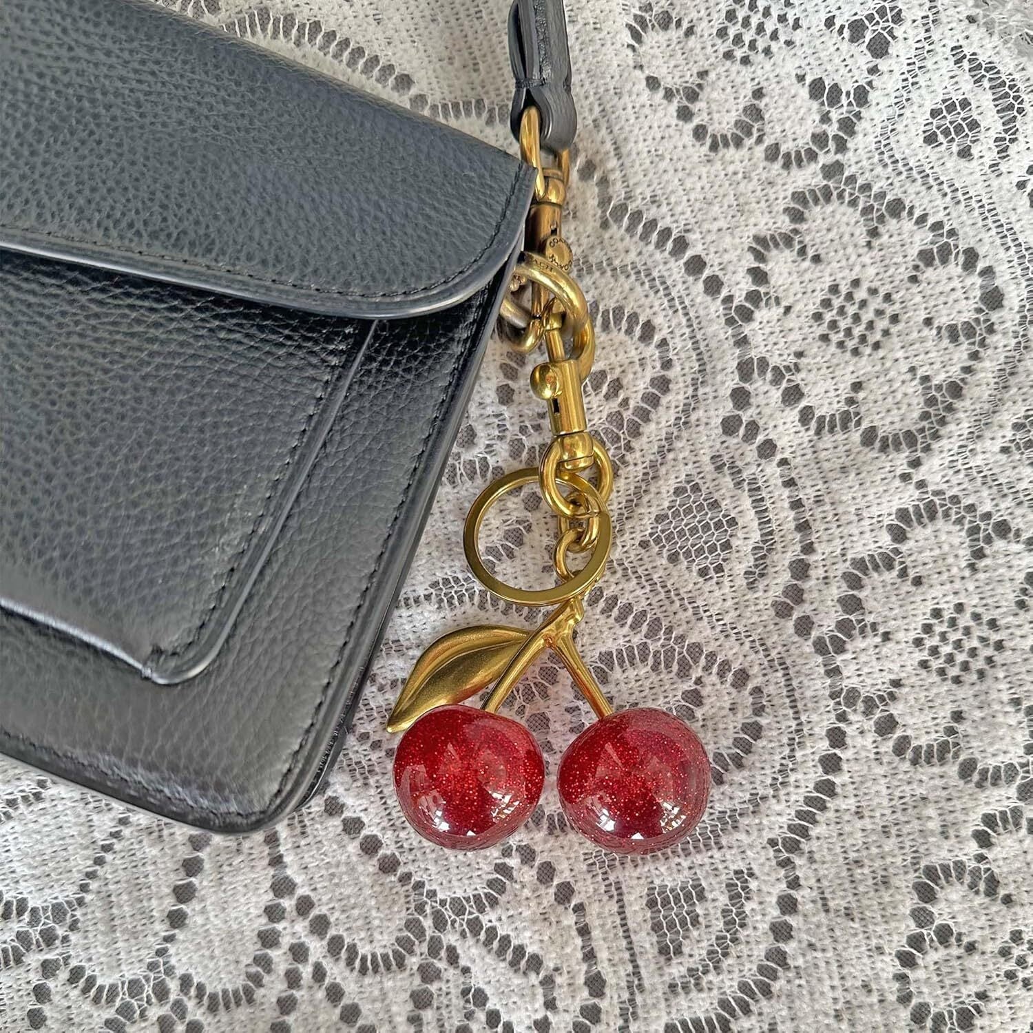 Cherry Bag Charms for Handbags Purse Charms Cute Cherry Keychains for Women Car