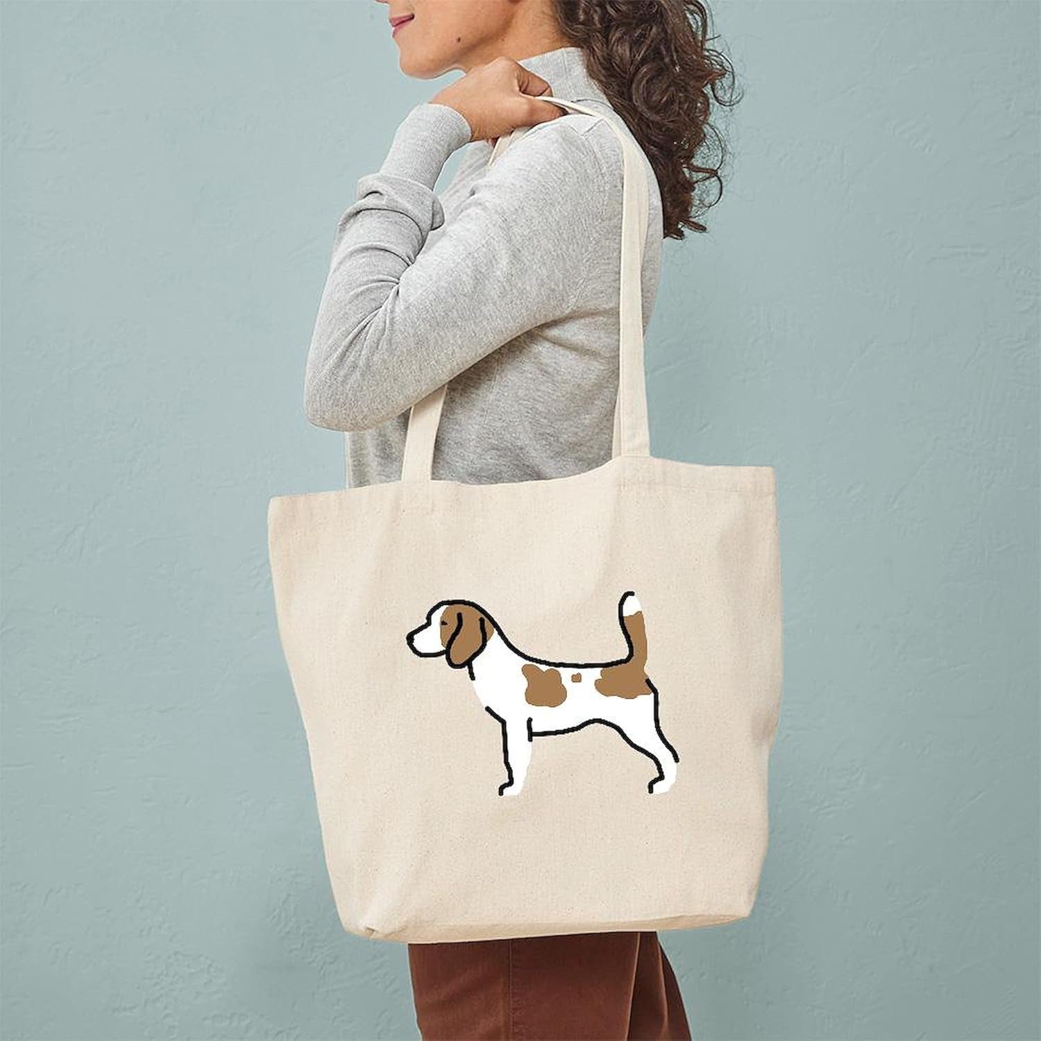 Beagle II Tote Bag Natural Canvas Tote Bag, Reusable Shopping Bag