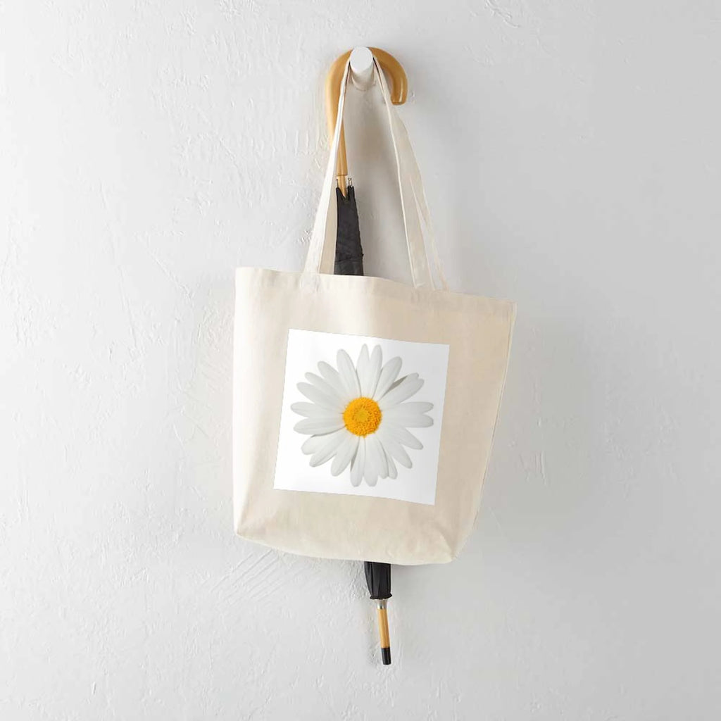 - Daisy Tote Bag - Unisex Canvas Tote Bag, Beige, 1-Piece