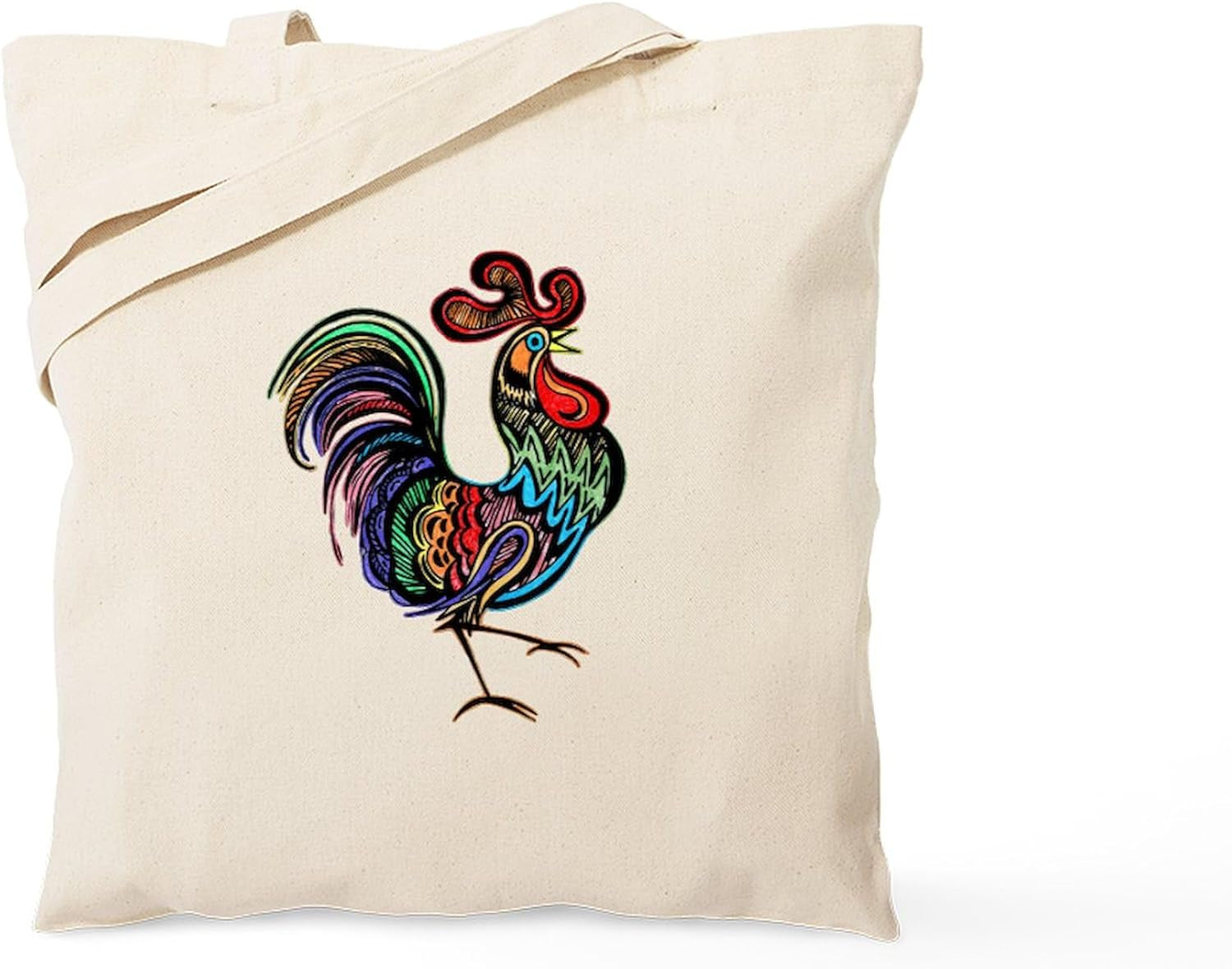 Rooster Tote Bag Natural Canvas Tote Bag, Reusable Shopping Bag