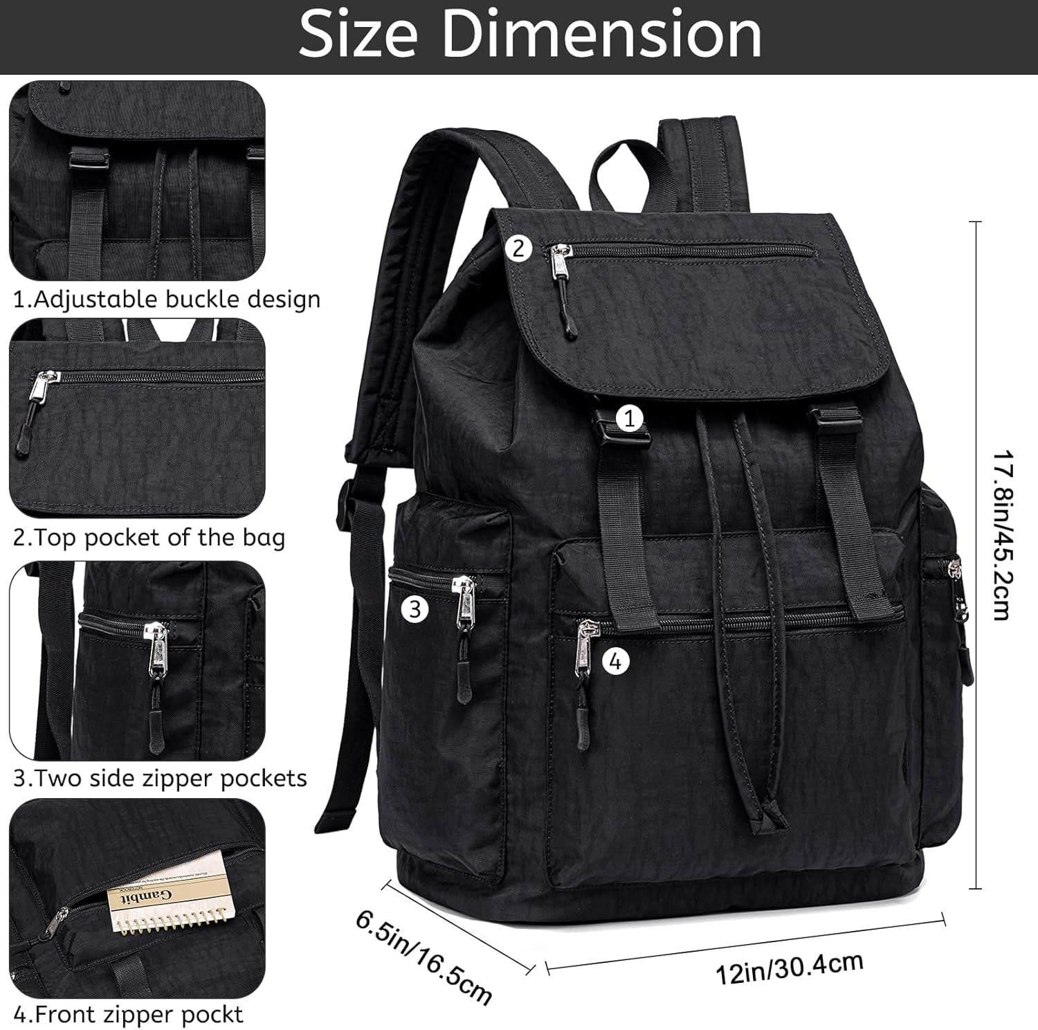 Girls School Backpack Women College Bookbag Lady Travel Rucksack 15.6Inch Laptop Bag with Charge Port
