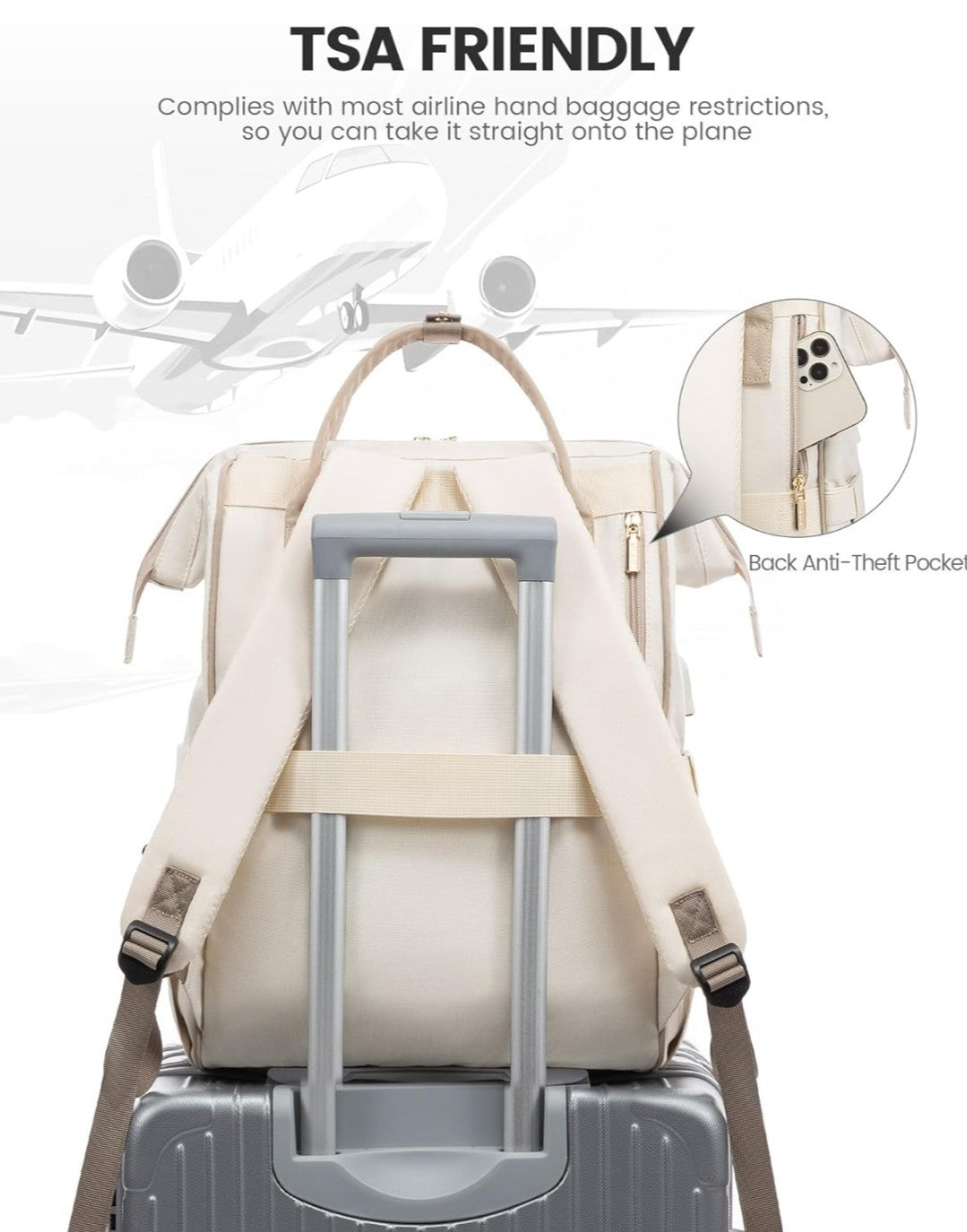 Women'S Laptop Backpack Fits 17 Inch Computer, Travel Backpacks with USB