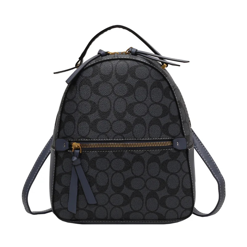 Girl Luxury Vintage Leather Backpack Women'S Stylish Backpacks Brown Shoulde Bag Travel Backpack Beige PVC Faux Leather Backpack