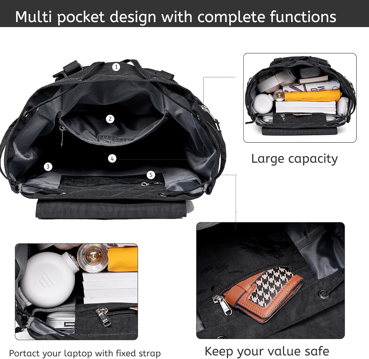 Girls School Backpack Women College Bookbag Lady Travel Rucksack 15.6Inch Laptop Bag with Charge Port