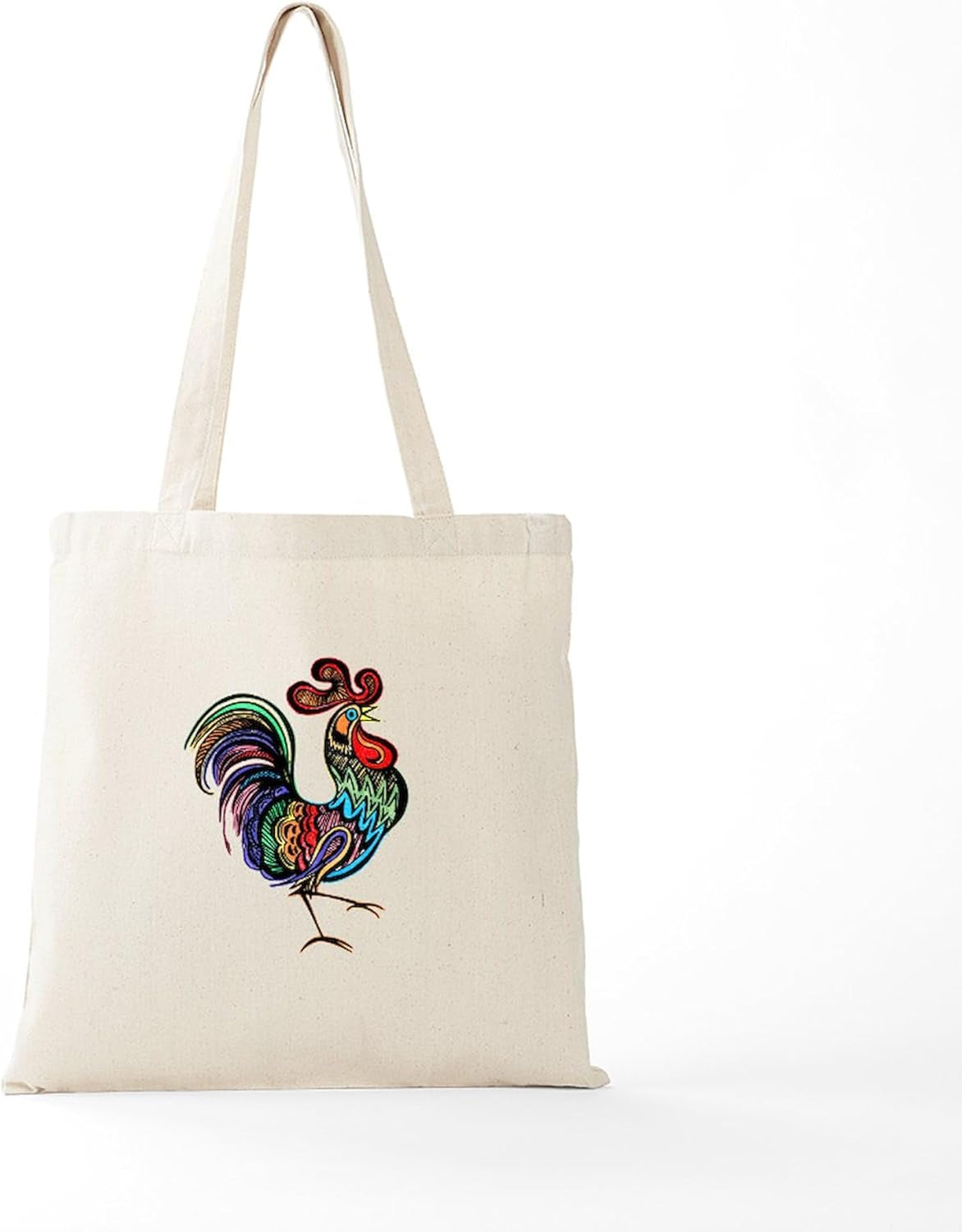 Rooster Tote Bag Natural Canvas Tote Bag, Reusable Shopping Bag