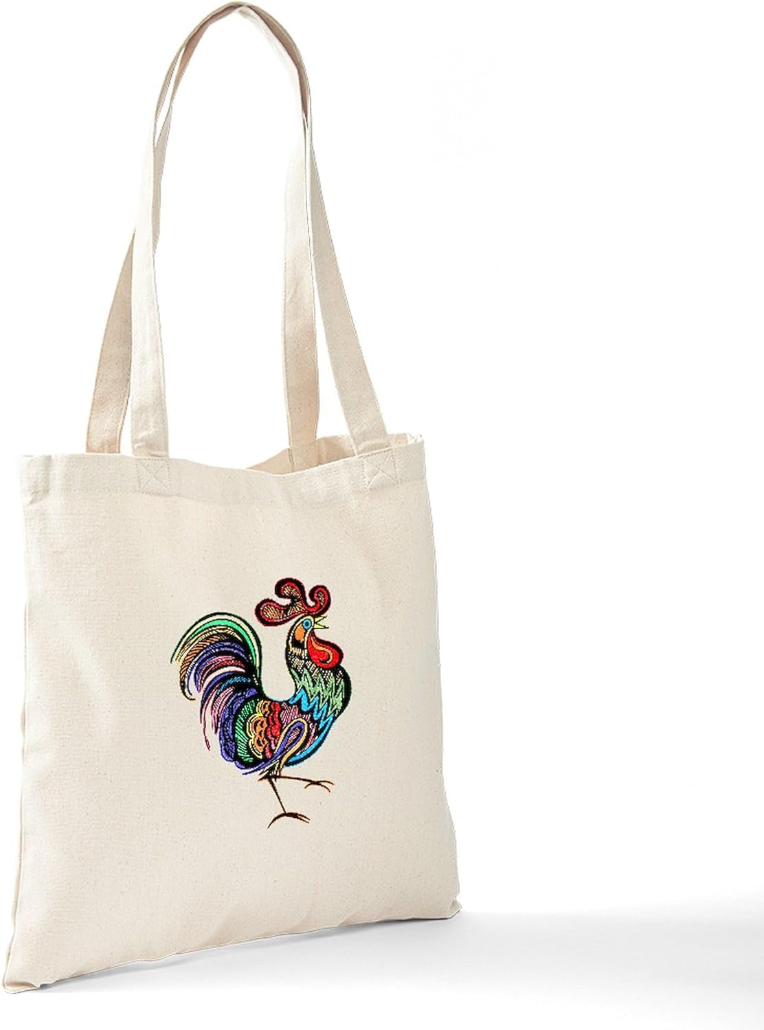 Rooster Tote Bag Natural Canvas Tote Bag, Reusable Shopping Bag