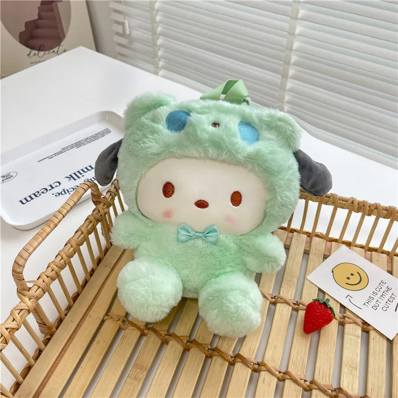 22Cm Kawaii  Plush Backpack Anime Kuromi Hello Kitty Cinnamoroll Plushie Bag Anime Cartoon Shoulder Backpacks Girl Gifts