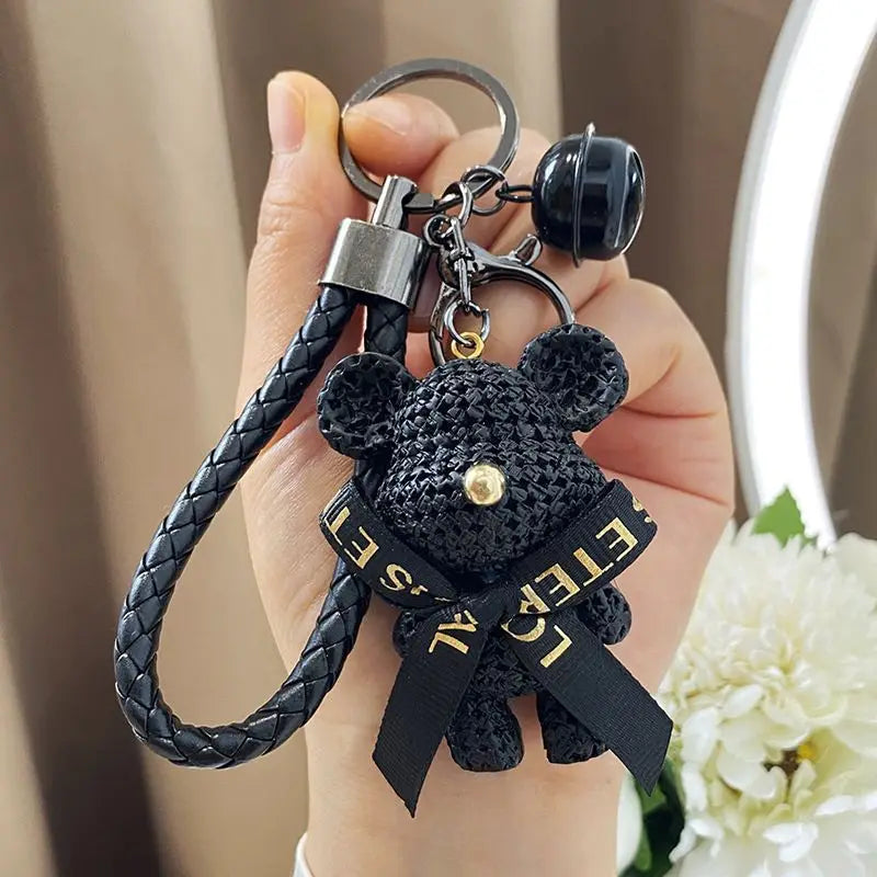 Creative Bear Keychain Cute Bear Keychain Jewelry Resin Trinket Kids Girls Gift Women Bag Charms Phone Doll Pendant Car Keyring